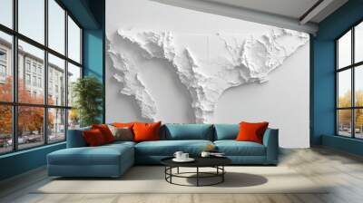 A minimalist black-and-white state map of Florida showing major roads and coastlines Wall mural