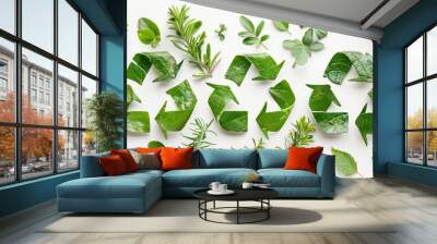 corporate concept to invest in the environment social and governance. Cooperation of organization charity and support Environmental technology concept for Sustainable development.  white background  Wall mural