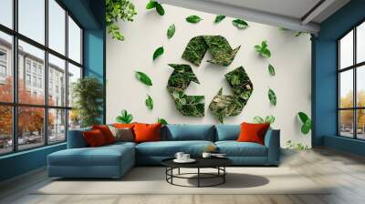 corporate concept to invest in the environment social and governance. Cooperation of organization charity and support Environmental technology concept for Sustainable development.  white background  Wall mural