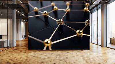 Network of interconnected lines, representing teamwork and unity. teamwork Wall mural