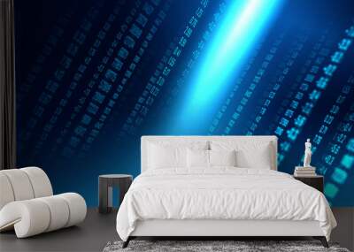 Digital binary code matrix background in graphic concept Wall mural