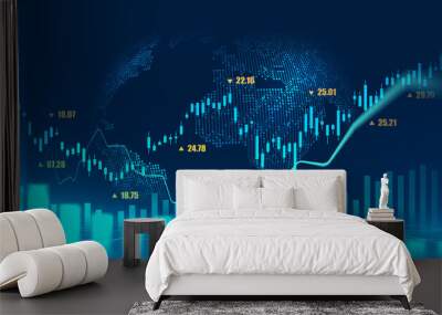 Stock market or forex trading graph concept Wall mural