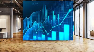 Stock market or forex trading graph in futuristic concept suitable for financial investment or Economic trends business idea and all art work design. Abstract finance background Wall mural