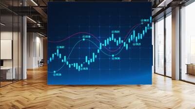 Stock market or forex trading graph in graphic concept suitable for financial investment or Economic trends business idea and all art work design. Abstract finance background. Vector illustration Wall mural