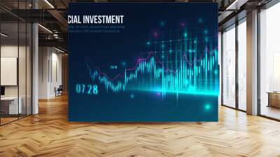 Stock market or forex trading graph in graphic concept suitable for financial investment or Economic trends business idea and all art work design. Abstract finance background. Vector illustration Wall mural