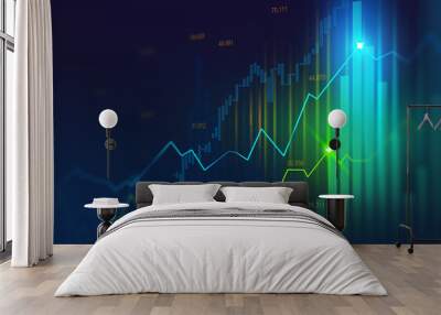 Stock market or forex trading graph in graphic concept suitable for financial investment or Economic trends business idea and all art work design. Abstract finance background Wall mural