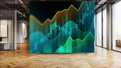 Stock market or forex trading graph in graphic concept suitable for financial investment or Economic trends business idea and all art work design. Abstract finance background Wall mural