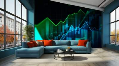 Stock market or forex trading graph in graphic concept suitable for financial investment or Economic trends business idea and all art work design. Abstract finance background Wall mural