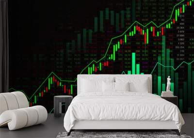 Stock market or forex trading graph in graphic concept Wall mural