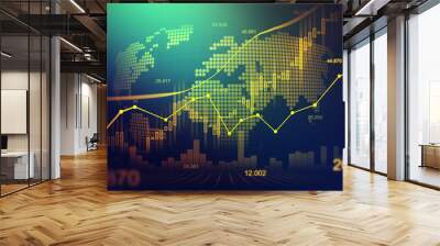 Stock market or forex trading graph in graphic concept Wall mural