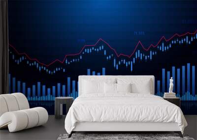 Stock market or forex trading graph Wall mural