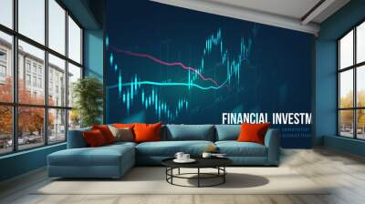 Stock market or forex trading graph Wall mural