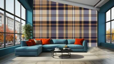 Brown Ombre Plaid textured Seamless Pattern Wall mural