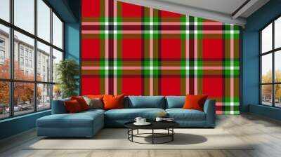 Christmas Plaid Tartan Checkered Seamless Pattern - Christmas Plaid, checkered, tartan seamless pattern suitable for fashion textiles and graphics Wall mural