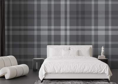 Grey Plaid Tartan Checkered Seamless Pattern Wall mural