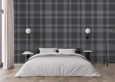 Grey Plaid Tartan Checkered Seamless Pattern Wall mural