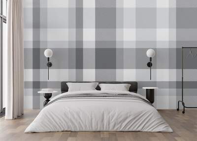 Grey Plaid Tartan Checkered Seamless Pattern Wall mural