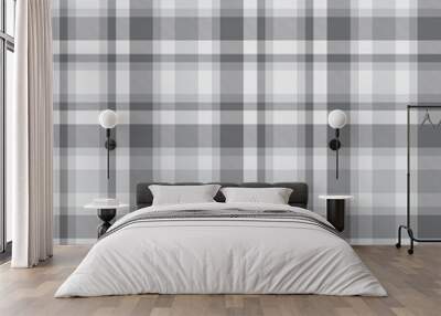 Grey Plaid Tartan Checkered Seamless Pattern Wall mural