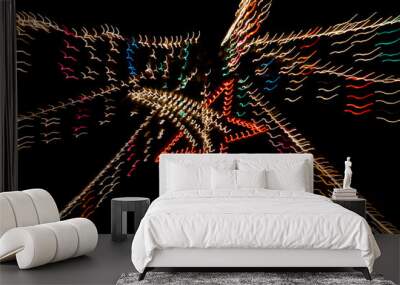 Pintura con Luz  de Estrella de Navidad en Iluminacion Nocturna navideña Wall mural