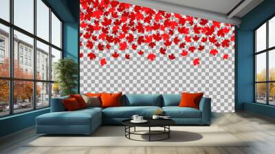 Seamless pattern with stars for 1st of July celebration on transparent background. Canada Day. Wall mural