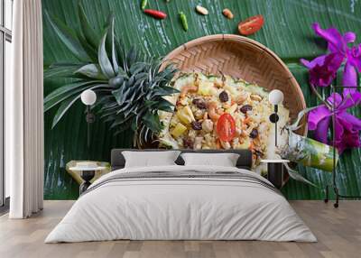 Pineapple fried rice - a traditional dish of Thai, Vietnamese and Hawaiian cuisine Wall mural