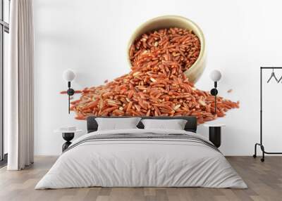 red rice on white background Wall mural