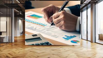 Businessperson Analyzing Financial Data Wall mural