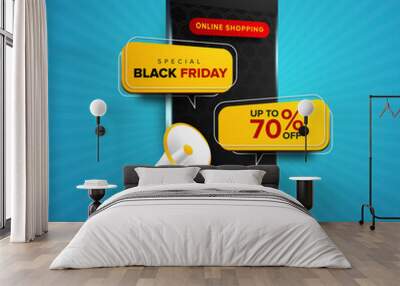 Black friday online shopping promotion Wall mural