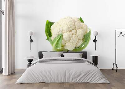 collection of organic natural full cauliflower, cabbage and romaine lettuce vegetable isolated on transparent png background with shadows, for online menu shopping list ready for any background Wall mural