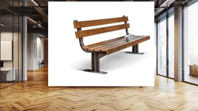 set of various style designs of park or outdoor waiting bench isolated with transparent background cutout - Generative AI Wall mural