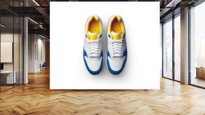 transparent background cutouts of women sneakers sport shoes fashion casual collection Set of sneakerhead boots in different styles and colors training shoes Wall mural