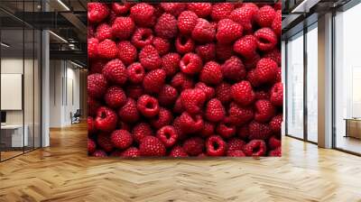 Raspberry fruit background Wall mural