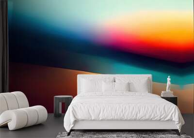 Abstract background design with technicolor color scheme like sunset over desert Wall mural