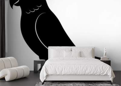 Parakeet sillhouette vector illustration Wall mural