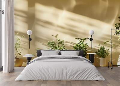 Window Ledge Garden, A Display of Varied Greenery Basking in the Morning Sunlight Wall mural