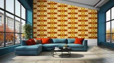 abstract gold brown lattice ribbon vintage geometric seamless pa Wall mural