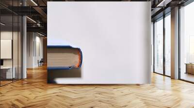 Books and reading love. bundle of books closed up photo. Wall mural