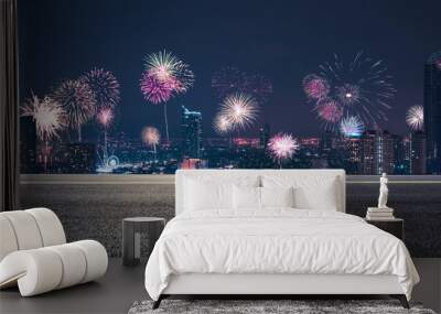 celebration night cityscape happy new year Wall mural