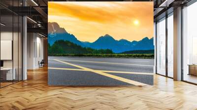 sunset summer road landscape mountain outdoor travel Wall mural