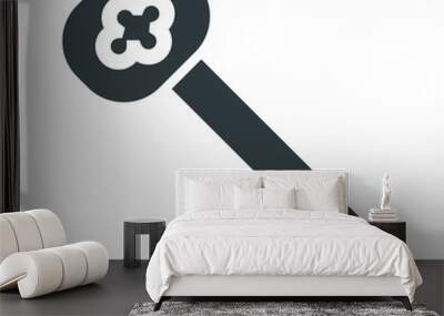 key black icon on white background Wall mural