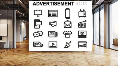 Vector line advertising icons set Wall mural