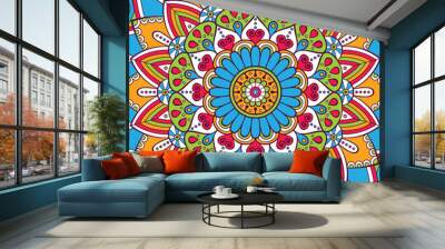 color abstract mandala flower design vector Wall mural