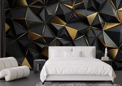 2d colorful geometric background. Low poly style backdrop Wall mural