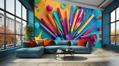 creativity wallpaper, vibrant, funny theme Wall mural