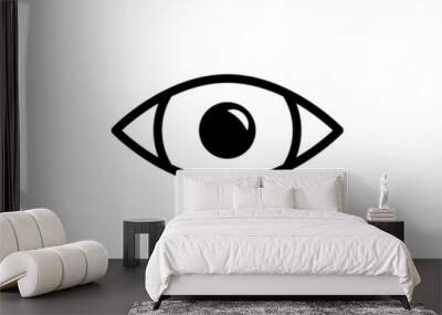 Eye icon thin line for web and mobile, modern minimalistic flat design. Vector dark grey icon on light grey background Wall mural