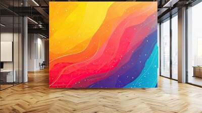 flat wavy colorful background Wall mural