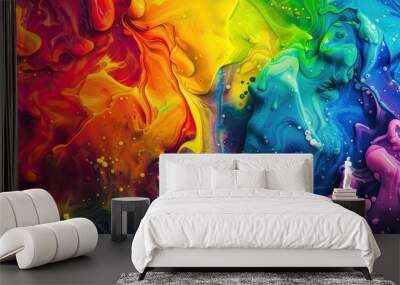 vibrant abstract rainbow design Wall mural