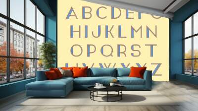 Outline Art Deco Style Alphabet Letter Collection Wall mural