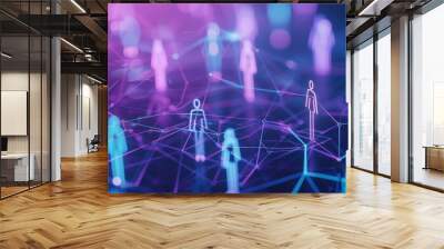 a blurry picture and purple network of people Generative AI Wall mural