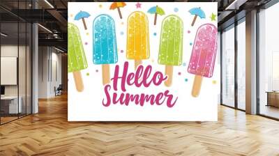 A colorful summer themed popsicle design with the text 